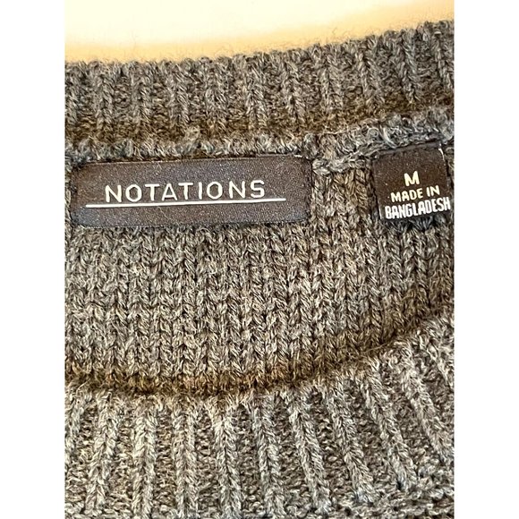 NWT Notations Womens Tunic Sweater Dress Cap Sleeve Round Neck Gray Size Medium - Picture 7 of 11
